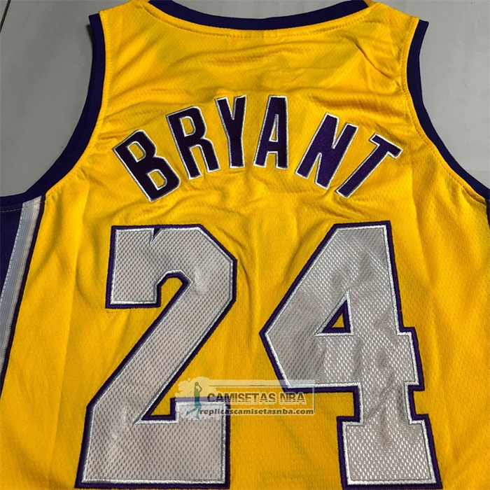 Camiseta Los Angeles Lakers Kobe Bryant NO 24 Mitchell & Ness 2009-10 Amarillo